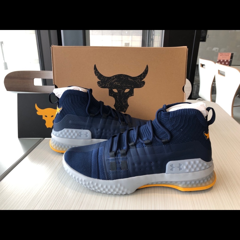 UA Project Rock 1 Training Shoes Sz 10.5 Navy